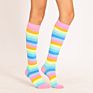 Rainbow Striped Long Socks Women Stockings Cosplay Student Kawaii High Socks Girls over Knee Stockings