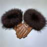 Real Fox Fur Gloves Women / Genuine Sheepskin Motorcycle Women Leather Gloves /Warm Leather Real Fur Gloves