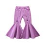 Rts Instock Tiered Baby Girl Flared Denim Pants Kids Jeans Bell Bottom