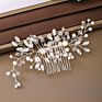 Silver Pearl Crystal Wedding Hair Combs Hair Accessories Bride Bridesmaid Jewelry for Women