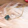 Single Stone Gold Chain Adjustable Crystal Bracelets Natural Nugget Quartz Crystal Simple Bracelet