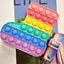 Strawberry Bag Purse Handbags Push Pop Bubble Toy Fidget Silicone Crossbody Sensory Toys Messenger Bag