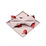 Tie Gift Box White Dress Mens Neck Printed Bowtie Adjustable and Pocket Square Set Linen Bow Ties