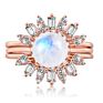Wedding Engagement Jewelry 925 Sterling Silver White Gold Cubic Zirconia Ring