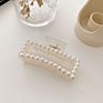 White Women Hair Clips Accessories Pearl Crystal Hair Claw for Girls