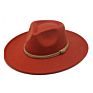 Wide Brim Fall Color Wool Felt Fedora Hats Cotton Polyester Dark Color Solid Plain Jazz Hat 9Cm 9.5Cm Brim