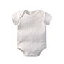 Yiwu 0-24M 100% Organic Cotton Plain Infant Newborn Baby Pink Blue White Unisex Rompers Short Sleeve Jumpsuit