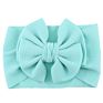 7" Kid Accessories Bows Soft Elastic Waffle Headband - Solid Color Top Knot Headwear for Baby Girl