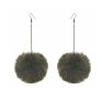 Autumn and Long Dangle Earrings Fluffy Pom Pom Earrings for Women