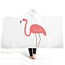 Beautiful Energetic Pink Flamingo Print Lightweight Fluffy Plush Animal Hooded Blanket Kids