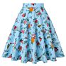 Black Rose Printed Floral Skirt High Waist Women Cotton 50S 60S Punk Flare Retro Vintage Skirt Vd0020