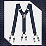 Brown Plaid Color Formal 6 Clips Braces Women Adjustable Polyester Suspenders