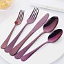 Buygo 4 Pcs 1010 Cutlery Gift Set Fork Knife Spoon Restaurant Party Tableware Eating Utensils Black Flatware Silverware Set