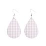 Creative Handmade Light Weight Flower Print Teardrop Earrings Leather Earrings for Women Party Wedding Jewelry