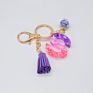 Cute English Letter Pendant Key Chains Ring Tassel Keyring Resin Acrylic Initial Car Handbag Keychain Holder Accessories Jewelry