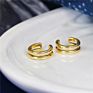 Cz Diamond Simple Ear Cuffs 18K Gold Plated Clip on Earrings Non Pierced for Women