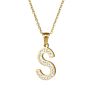 Designer Stainless Steel Zircon Alphabet Pendant Necklaces Hiphop Women Men Hip Hop Gold Chain Necklace Initial Letter Necklace