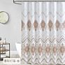 European Pattern Print Waterproof Shower Curtain, Elegant Rust Resistant Green Shower Curtain Boho for Bathroom/