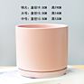 Ins Matte Glazed Ceramic Planter Pot with Saucer Modern round Decor Indoor Planter with Drainage Hole for Plants