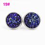 Jewelry Shining Glitter Girls Earings 12Mm Stainless Steel Women Star Color Bling Crystal Druzy Stud Earrings