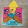 Microfiber Kids Cartoon Print Beach Towel Poncho, Children Beach Poncho, Kids Hooded Beach Poncho Towel