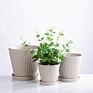 Modern 3 Set Planter Stand Plant Pots round Flower Plant Ceramic Tray for Indoor Outdoor Potted Home Decor Flower Stand