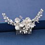 Silver Pearl Crystal Wedding Hair Combs Hair Accessories Bride Bridesmaid Jewelry for Women