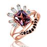 Wedding Engagement Jewelry 925 Sterling Silver White Gold Cubic Zirconia Ring