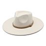 Wide Brim Fall Color Wool Felt Fedora Hats Cotton Polyester Dark Color Solid Plain Jazz Hat 9Cm 9.5Cm Brim