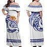 Women Maxi Dress Polynesian Hibiscus African Tribal Grey Pattern Dress Maxi Women Size plus Dress Night Women Wear