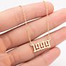 1980- Birth Year Number Stainless Steel Pendant Necklace for Women and Men