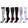 4 Pair Design High Running Travel Logo Nurse Nursing Socks Compression Set