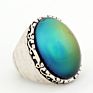 Antique Silver Plated Color Change Emotion Feeling Mood Oval Stone Ring