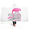 Beautiful Energetic Pink Flamingo Print Lightweight Fluffy Plush Animal Hooded Blanket Kids