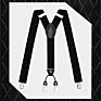 Brown Plaid Color Formal 6 Clips Braces Women Adjustable Polyester Suspenders