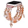 Crystal Elastic Stretch Beaded with Bling Calf Leather Replacement Strap for Iwatch Series 6 5 4 38Mm 40Mm for Apple Watch Band