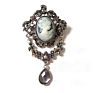 Jaenones Vintage Rhinestone Brooches Queen Head Portrait Brooch Cameo Brooch Sets
