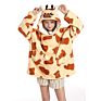 Kids Design Animal Rabbit Oversized Grey Sherpa Sweatshirt Wearable Hooded Blankets Hoodie Blanket