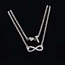 Love 26 Letter Alloy Anklets Multilayer 2Pcs/Set Ornaments Personality Heart Chain Infinity Anklet