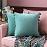 Luxury Boho Throw Pillow Covers 18 X 18 Tassel Macrame Cushion Cover Handmade Home Decor