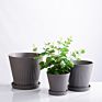 Modern 3 Set Planter Stand Plant Pots round Flower Plant Ceramic Tray for Indoor Outdoor Potted Home Decor Flower Stand