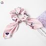 Qiyue Animal Snake Leopard Print Rabbit Ear Hair Scrunchies with Ties