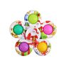 Rainbow Pop Bubble Fidget Spinner Simple Push Tie Dye Fidget Toys Silicone Spinners