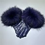 Real Fox Fur Gloves Women / Genuine Sheepskin Motorcycle Women Leather Gloves /Warm Leather Real Fur Gloves