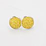 Silver Plating Stud Resin Druzy Drusy Earrings 12Mm Resin Cabochon Earrings for Women Jewelry Gift