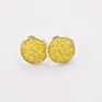 Silver Plating Stud Resin Druzy Drusy Earrings 12Mm Resin Cabochon Earrings for Women Jewelry Gift