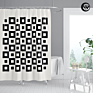 Sublimation Geometry Pattern Bathroom Shower Curtain, Washable 100% Polyester White Bathroom Curtains/