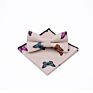 Tie Gift Box White Dress Mens Neck Printed Bowtie Adjustable and Pocket Square Set Linen Bow Ties