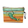 Vintage Beach Scenery Print Women Travel Storage Bag Linen Cloth Toiletries Organize Cute Cosmetic Bag Portable Make up Pouch