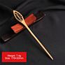 Vintage Retro Chinese Black Wooden Sandalwood Carved Long Horn Fork Pen Hairpin Wood Chopsticks Hair Sticks Pins Picks for Women